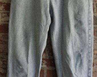 Funky Denims/ Levi 550 Red Tab Jeans/Tattered and Lace Jeans/Washed, Faded, Worn /Decorated Jeans/ Farmhouse Chic/ Shabbyfab Funwear