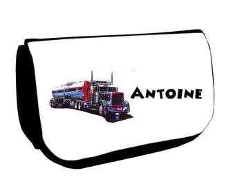 Black heavyweight /crayons make-up case personalized with name