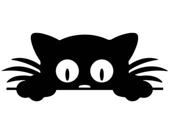 Peeking Cat SVG Feline SVG Cat SVG Peeking Cat Silhouette