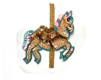 Merry Go Round Carousel Horse Sequin Appliqué