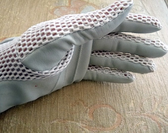 Guantes de malla abierta Beige vintage