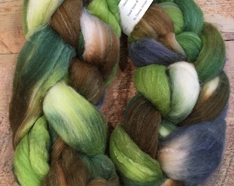 Hand-painted BFL/Silk Top 4 oz. - Woodland