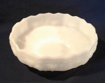 Vintage Fire King Milk Glass "Grape" Pedestal Fruit Bowl