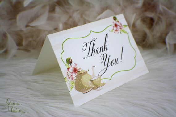 thank you cards tea party teapot teacup thanks tea party thank you cards