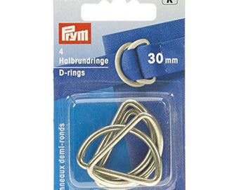 Lot 4 demi-ronds rings silver 30 mm