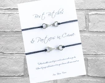 Best Bitches Wish Bracelet - Partners in Crime - Handcuffs Friendship Bracelet - best Friend Gift - Wish Bracelet