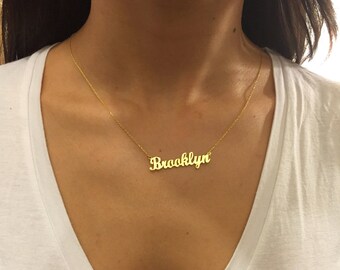 Name Necklace - Dainty Name Necklace - Gold Name Necklace - Personalized Necklace - Custom Name Necklace - Bridesmaid Gift - New Mom Gift