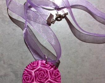 Pink duck Medallion necklace