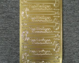 Santa Claus stickers embossed Golden "Zur Heiligen Gospel" pattern