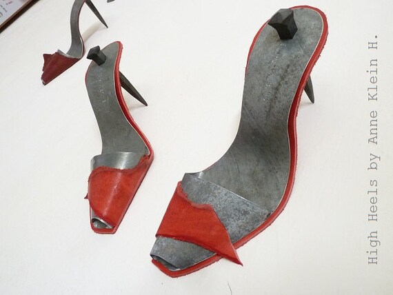Metal Wall sculpture Shoe Art High heels Surrealist art