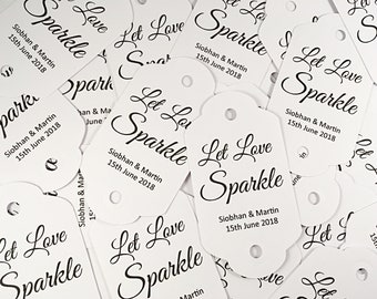 Sparkler gift tags, wedding sparklers, let love sparkle tags, wedding firework tags, tags for wedding sparklers, wedding favour. Sparklers