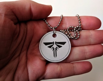 Custom TLOU Firefly Pendant - metal pendant with ball chain, personalize with your name! Laser engraved. The Last of Us inspired