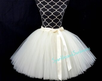Ivory children to adult Tutu/ Tulle costumes/ Adult tutu (FULLY LINED/ 33 colors available)