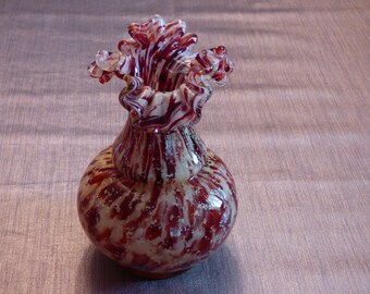 Murano Glass Ruffle Frilled Vase