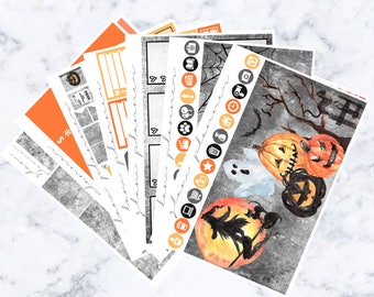 Haunted Halloween Luxe Sticker Kit (Glam Planner Stickers for Erin Condren Life Planner)