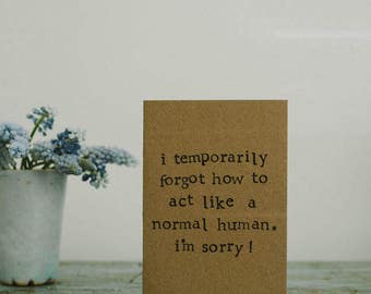 I Am Sorry Card - Apology