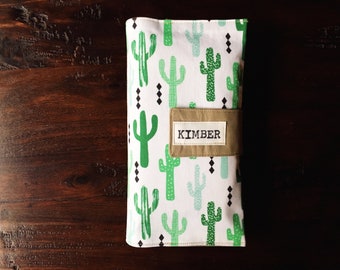 Diaper Clutch, Nappy Wallet, Cactus, Boutique Collection, Personalized, Monogram, Baby Shower Gift, Custom Baby Gift