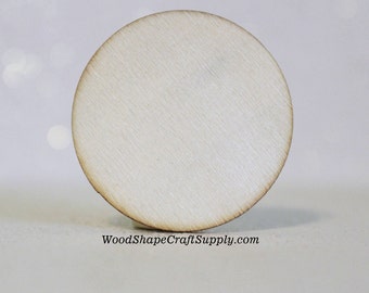 50 - 1-1/2 Inch Wood Circle Coin Blank - Small Wooden Craft Circles for Wood Crafts - Holiday Craft Supplies - 1.5 Inch Wood Disc