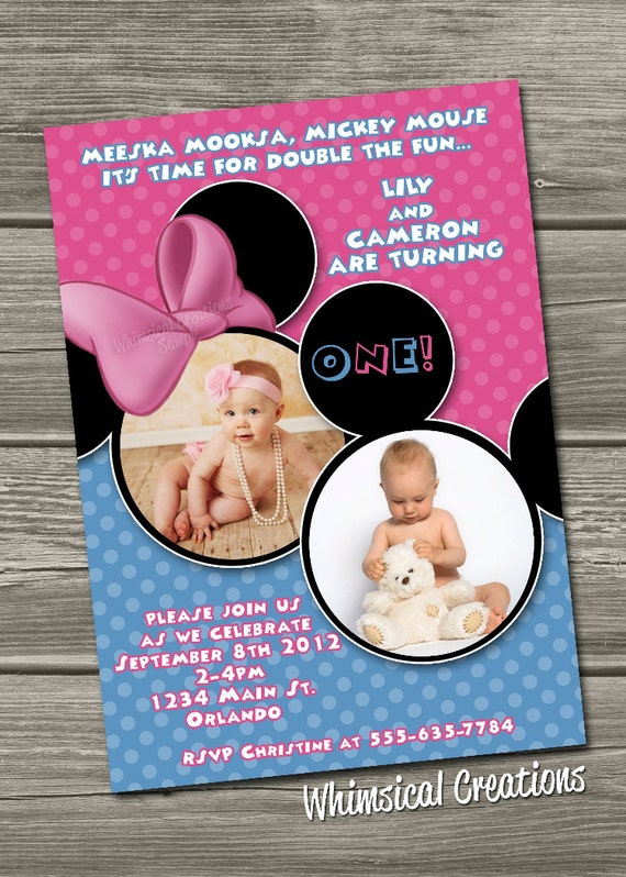 Birthday Invitation For Twins Boy And A Girl 1