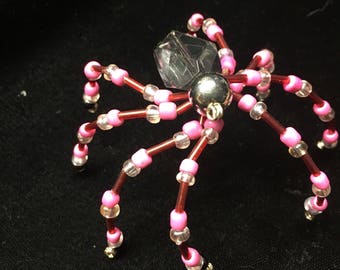 Red and Pink Spider Ornament