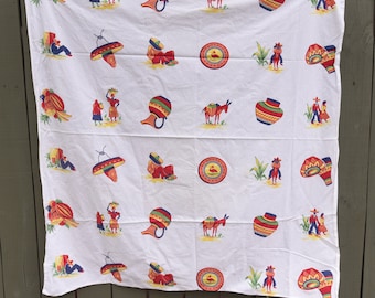 Nice Mexican Vintage Tablecloth - 48"