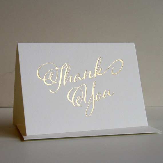 Thank You Card Fancy Thanks Gold foil