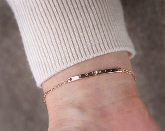 Custom Name Bracelet,Friendship bracelet,personalized bracelet,bar bracelet,roman numeral dates,coordinate bracelet,bridesmaid gift