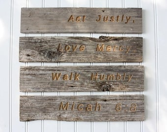 Micah 6:8 wooden sign