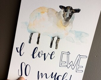 I Love EWE watercolor