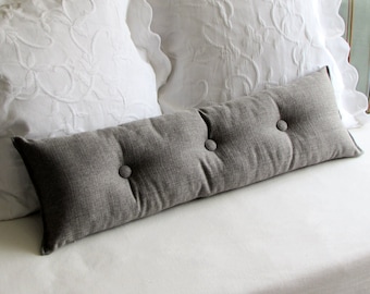 MEDINA GRAY 9x25 Bolster/lumbar pillow available in many of our fabrics
