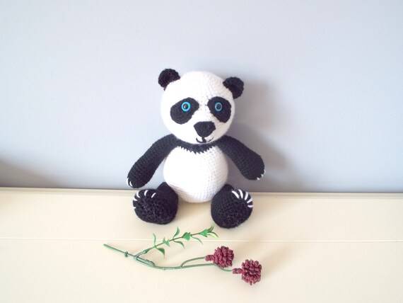 Handmade crochet Panda bear doll Kids Amigurumi Handmade doll Crochet animals Handmade gifts Crochet toys Boys Girls Decor Panda teddy bear