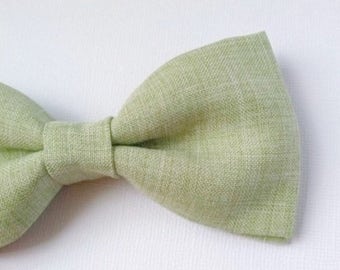 Sage green bow tie, self tying, clip, pretied // All sizes available, men's/teen, boys // Wedding, groomsmen accessories