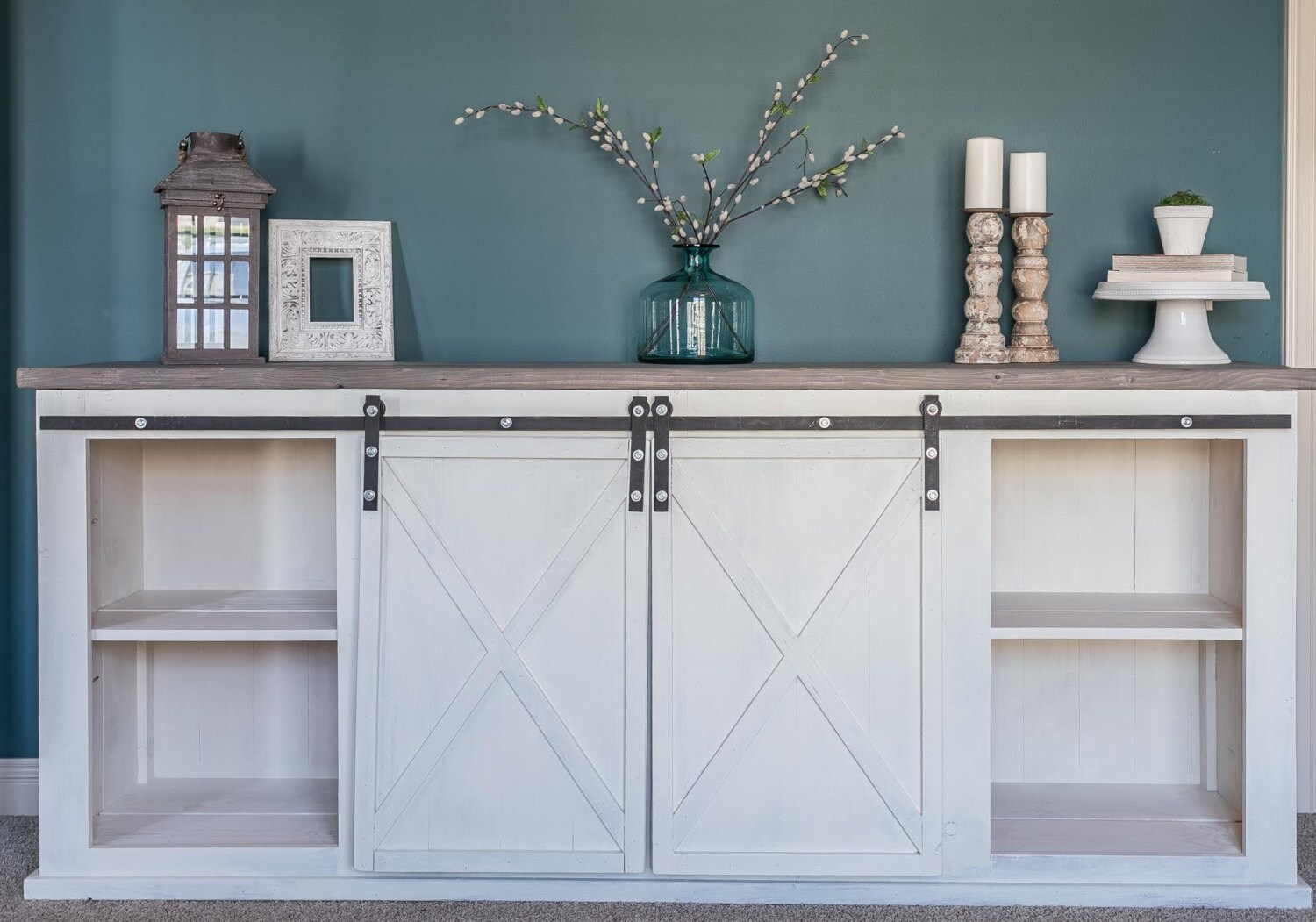 Rustic Sliding Barn Door Console