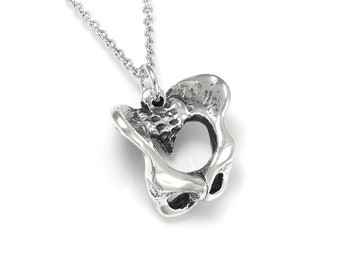Sterling Silver Pelvis Bone Pendant Necklace