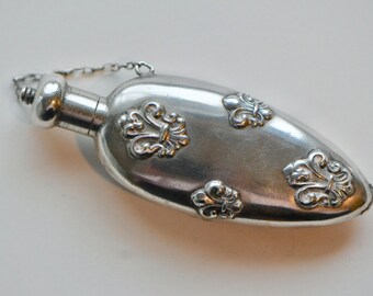 Antique Edwardian Sterling Fleur de Lis Perfume Bottle