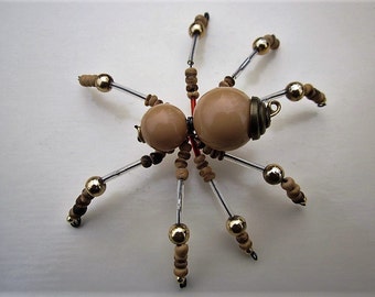 Spider Beaded ,Tan and Gold.