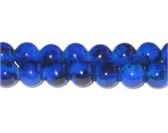 10mm Blue Lapis-Style Glass Bead, approx. 21 beads