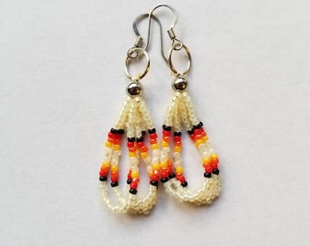 Cream Short Dangle Earrings