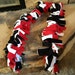 Fringed Fleece Scarf Red Black & White Louisville Miami Texas Tech Georgia Atlanta Falcons Cincinnati Arizona Cardinals Hurricanes