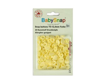 BabySnap 20 plastic push buttons Vanilla B68