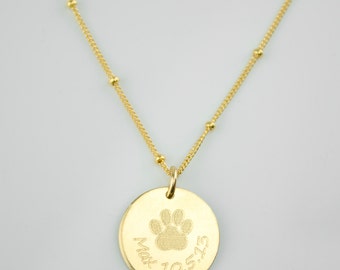 Dog necklace personalized, custom paw print necklace, pet necklace, in memory of dog, pet memorial jewelry memorial jewelry personalized dog