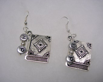 Harry Potter ( Book of Spells ) Earrings on 925 SS Earwires