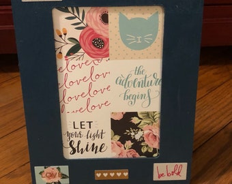 5x7 stand up, hand painted print / frame