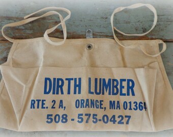 vintage hardware store apron vintage aprons carpenters apron lumber apron advertising apron canvas fabric apron craft aprons