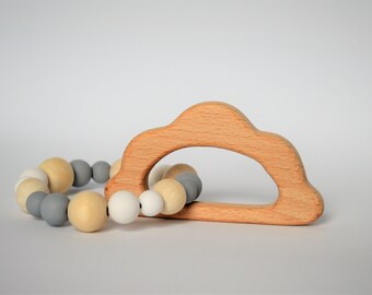 Teething rattle teething toy animal teether shaped rattle sensory