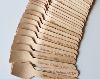 100 Wooden Spoons Personalized, Engraved Mini Spoon, Cooking Party Favors, Party Favors For Kids, Wedding Shower Favors Ice Cream Spoons