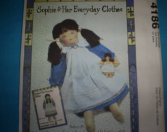 McCalls Crafts 4186 21 inch and 6 inch Dolls and Clothing.