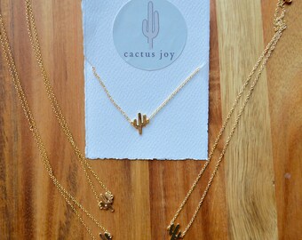 Dainty Gold Cactus Necklace/Casual Necklace/Modern Cactus/Bridal Party Gift/Bachelorette Gift/Bridesmaid Gift/Just Because/Best friend gift