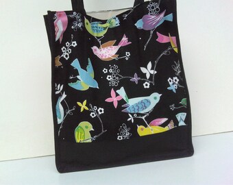 20% OFF for this black shoulder bag with birds