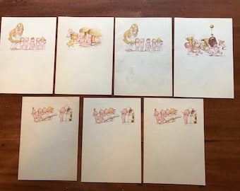 7 Rose O'neill Kewpie Doll cards c 1914